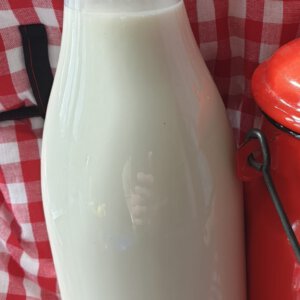 Verse rauwe geitenmelk 1 liter ( inclusief €1 statiegeld)